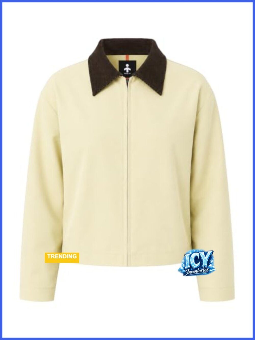 Women's Cropped Barn Jacket Water Resistant Utility Coat With Corduroy Collar